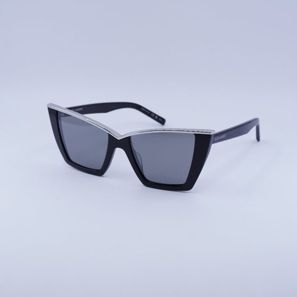 🕶️ New Saint Laurent SL570 002 Sunglasses - Black Frame, Silver Mirror Lenses - Picture 1 of 11